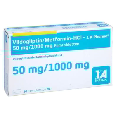 Vildagliptin/Metformin-HCl-1A Pharma 50 mg/1000 mg