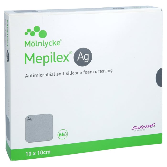 Mepilex Ag Schaumverband 10x10 cm steril