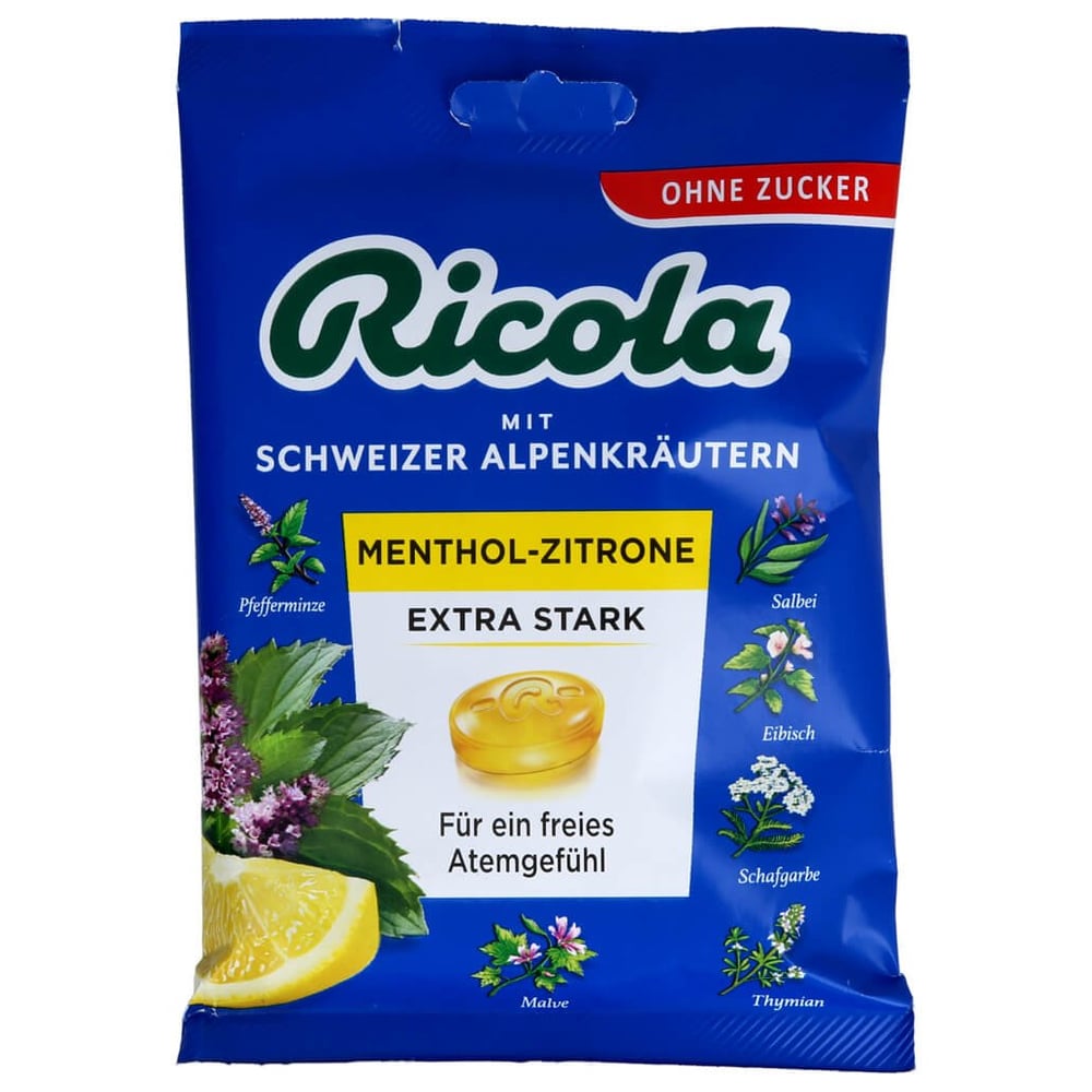Ricola o.Z. Beutel Menthol-Zitrone Extra Stark