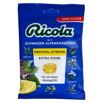 Ricola o.Z. Beutel Menthol-Zitrone Extra Stark