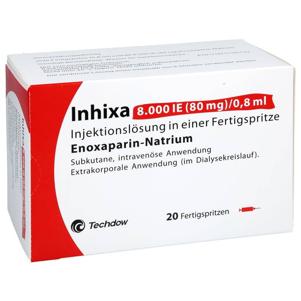 Inhixa 8000 I.E. (80 mg)/0,8 ml Injektionslösung