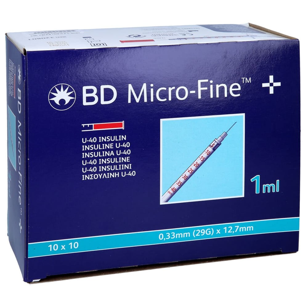 BD Micro-fine+ Insulinspr.1 ml U40 12,7 mm