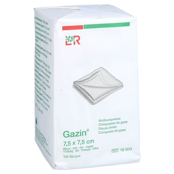 Gazin Mullkomp.7,5x7,5 cm unsteril 8fach Op