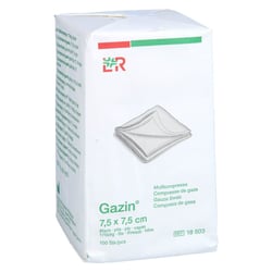 Gazin Mullkomp.7,5x7,5 cm unsteril 8fach Op ToRa Pharma