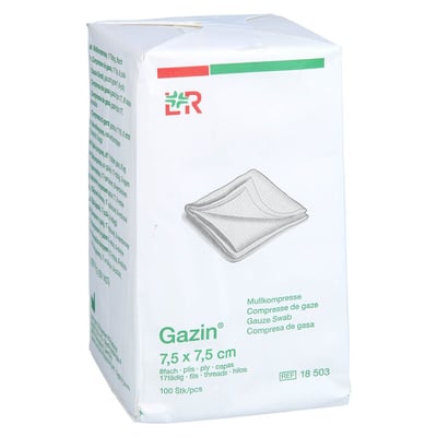 Gazin Mullkompresse 7,5x7,5 cm unsteril 8fach Op Tora Pharma Produktbild 1