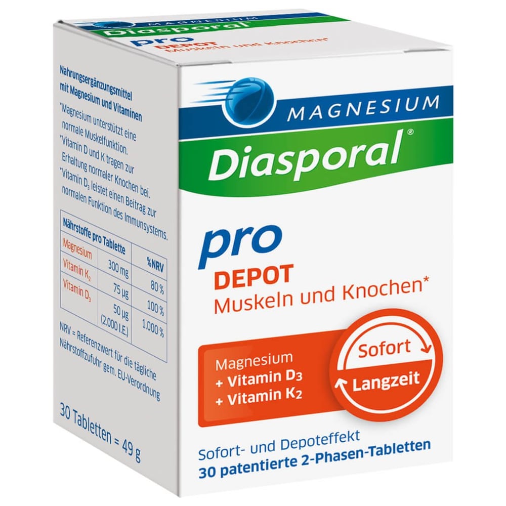 Magnesium Diasporal pro D3+k2 Depot Muskel+Kno.Tab