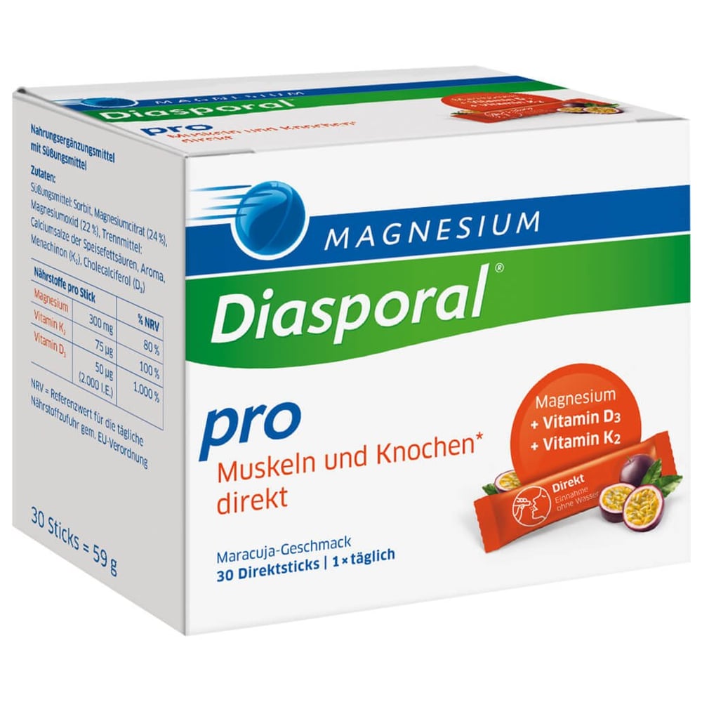 Magnesium Diasporal pro D3+k2 Muskeln+Knochen dir.