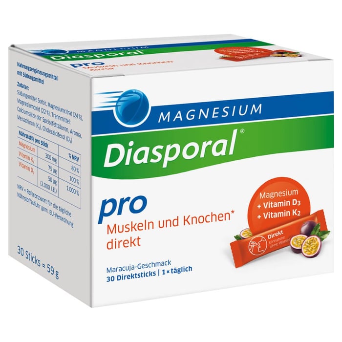 Magnesium Diasporal pro D3+k2 Muskeln+Knochen dir.