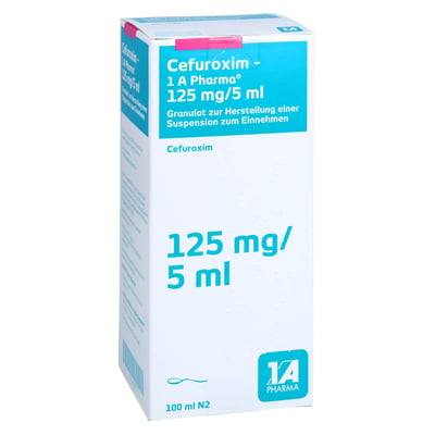 Cefuroxim - 1 A Pharma 125 mg/5 ml Gran.z. Suspension Herst Produktbild 1