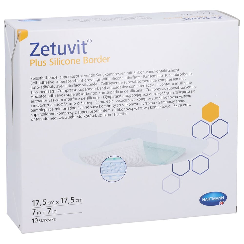 Zetuvit Plus Silicone Border 17.5x17.5cm