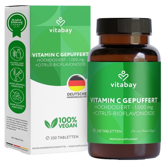 Vitamin C + Bioflavonoide 1000mg vegan hochdosiert