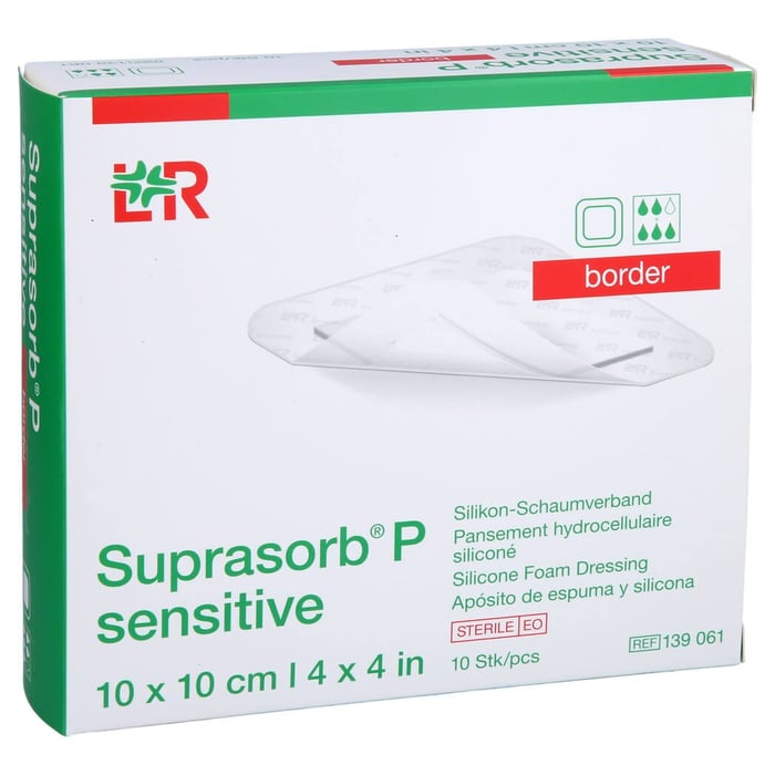 Suprasorb P sensitive PU-Schaumv.border 10x10cm