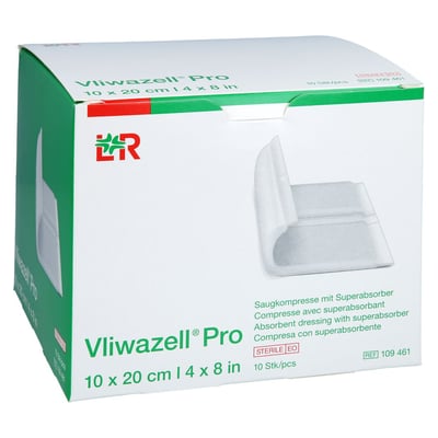 Vliwazell Pro superabsorb.Kompr.steril 10x20 cm