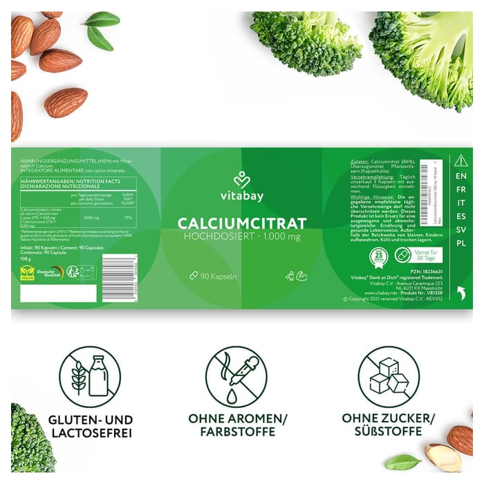 Calciumcitrat 1000 mg Kalzium hochdosiert