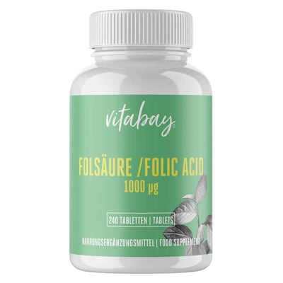 Folsäure 1000 mcg Calcium-L-Methylfolat vegan