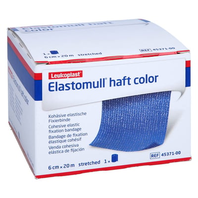 Elastomull haft color 6 cmx20 m Fixierbinde blau Avitamed Produktbild 1