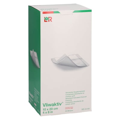 Vliwaktiv Aktivkohle-Saugkomp.steril 10x20 cm Docpharm