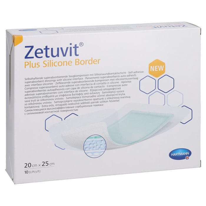Zetuvit Plus Silicone Border steril 20x25 cm