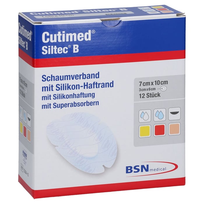 Cutimed Siltec B Schaumverb.7x10 cm oval