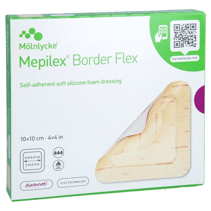 Mepilex Border Flex Schaumverb.haft.10x10 cm