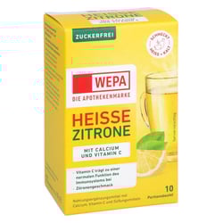 Wepa heiße Zitrone+Vit.C+Calcium zuckerfrei Pulver