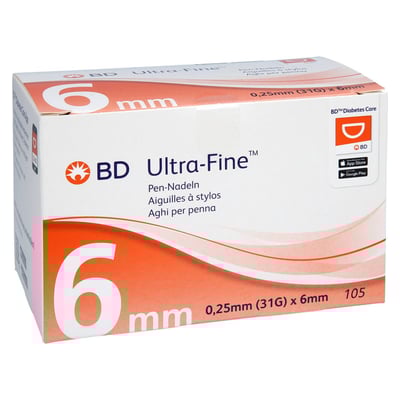 BD Ultra-fine Pen-Nadeln 6 mm 31 G 0,25 mm