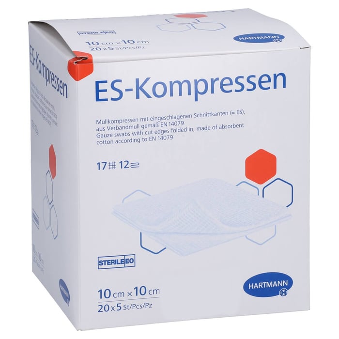 Es-kompressen steril 10x10 cm 12fach Großpackung