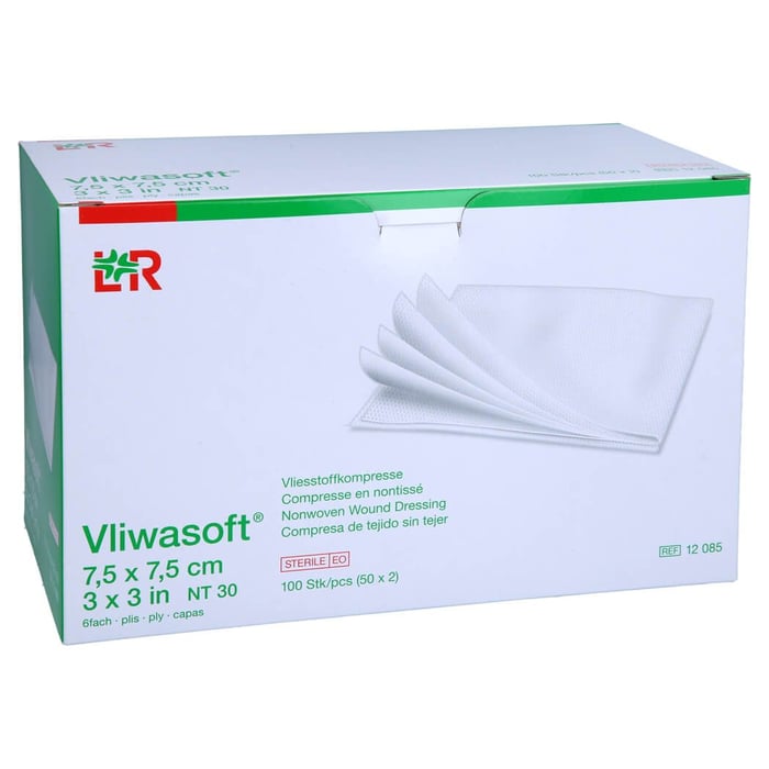 Vliwasoft Vlieskompressen steril 7,5x7,5 cm 6l.