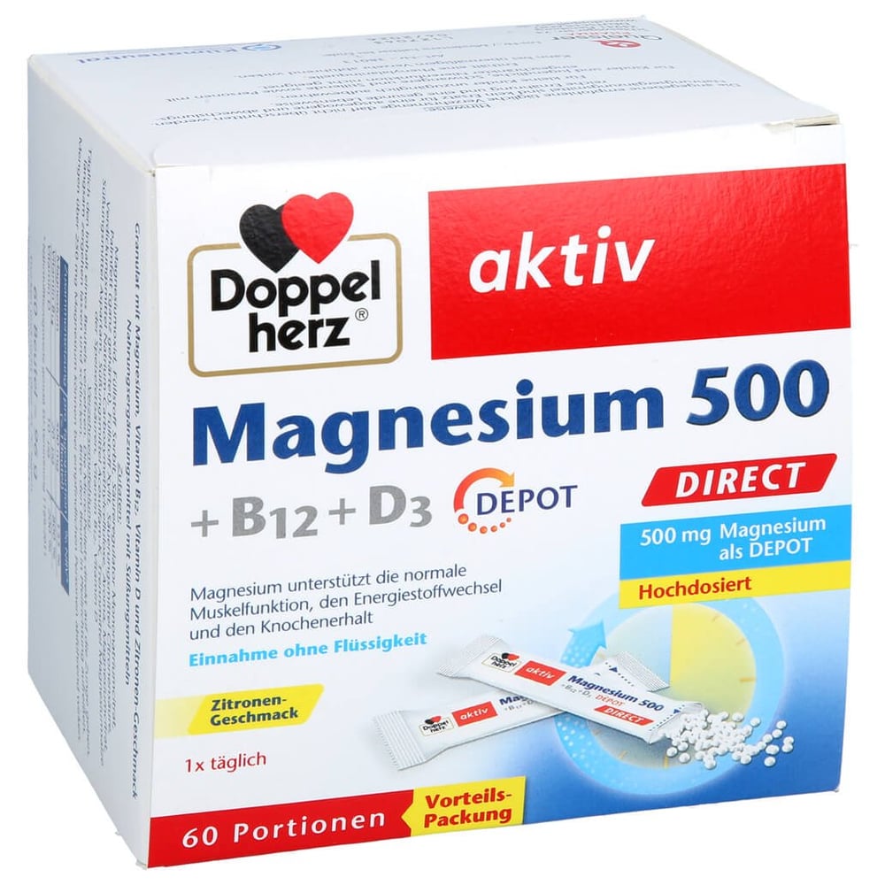 Doppelherz Magnesium 500 + B12 + D3 Depot direct
