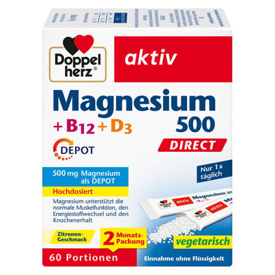 Doppelherz Magnesium 500 + B12 + D3 Depot direct