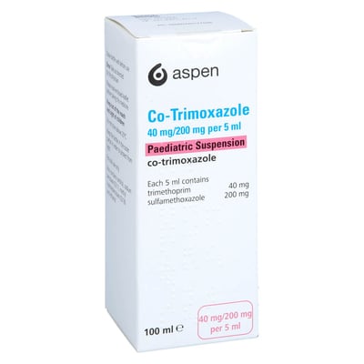 Co-Trimoxazole 40 mg/200 mg per 5 ml Paediat.Susp.UK
