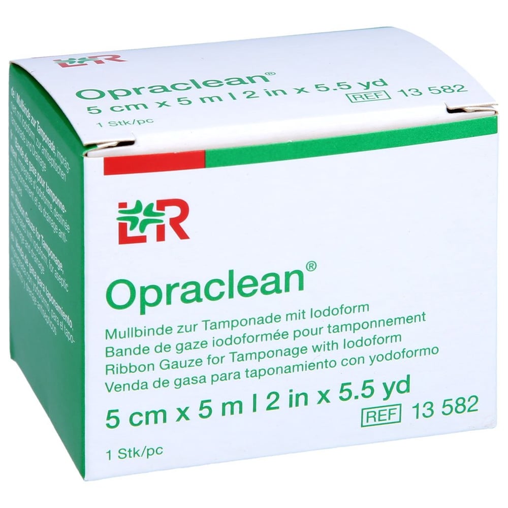 Opraclean Mullbinde z.Tampon.m.Jodoform 5 cmx5 m