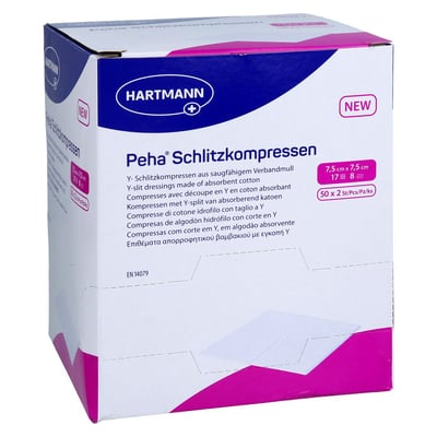 PEHA SCHLITZKOMPRESSEN 7,5x7,5 cm steril 8fach