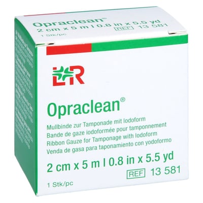Opraclean Mullbinde z. Tampon.m. Jodoform 2 cmx5 m Produktbild 1