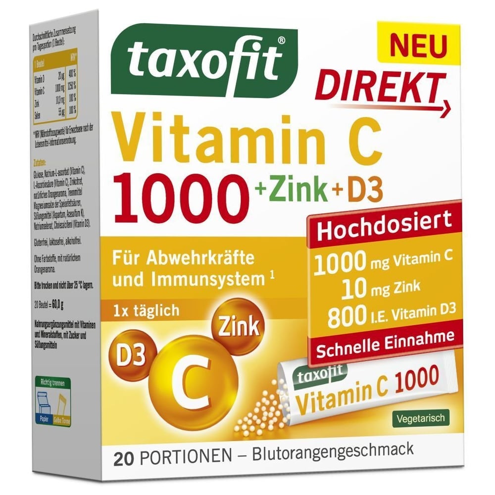 Taxofit Vitamin C 1000+Zink+D3 Direkt Granulat