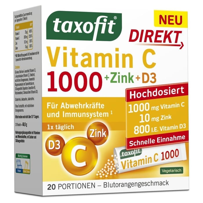 Taxofit Vitamin C 1000+Zink+D3 Direkt Granulat