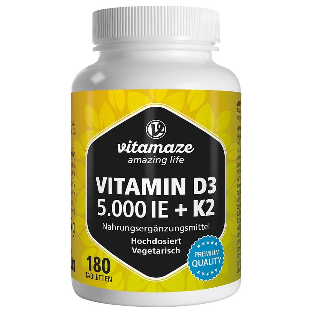 Vitamin D3 K2 5000IE/100ug hochdosiert