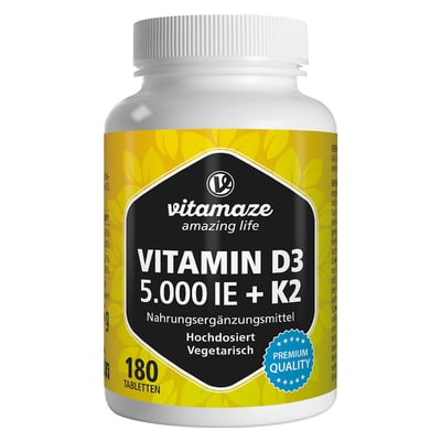 Vitamin D3 K2 5000IE/100ug hochdosiert