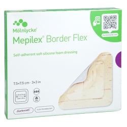 Mepilex Border Flex Schaumverband haftend 7,5x7,5 cm Kohlpharma