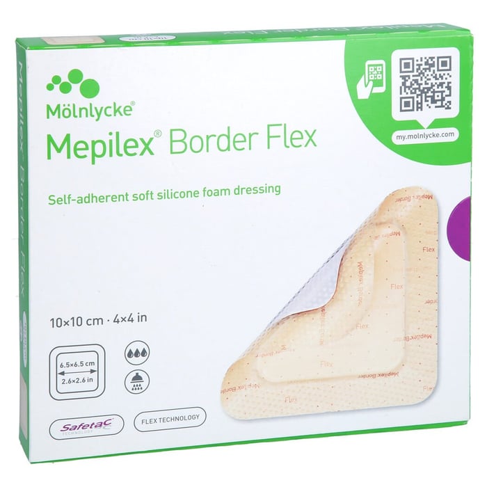 Mepilex Border Flex Schaumverb.haft.10x10 cm