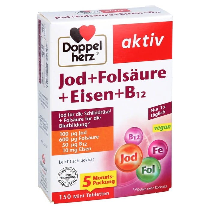 Doppelherz Jod+Folsäure+Eisen+B12