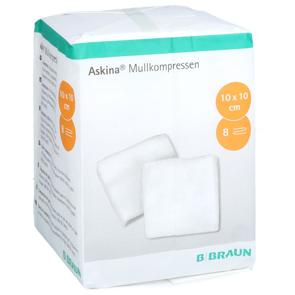 Askina Mullkompressen 10x10 cm unsteril 8fach EurimPharm