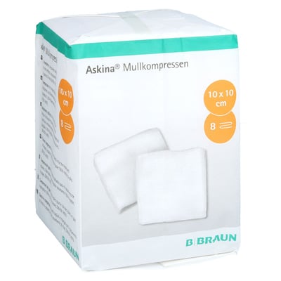 Askina Mullkompressen 10x10 cm unsteril 8fach EurimPharm