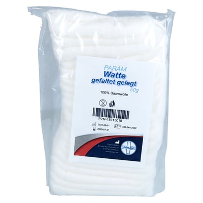 Watte gefaltet gelegt 100% Baumwolle