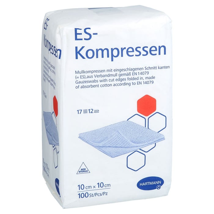 Es-kompressen unsteril 10x10 cm 12fach