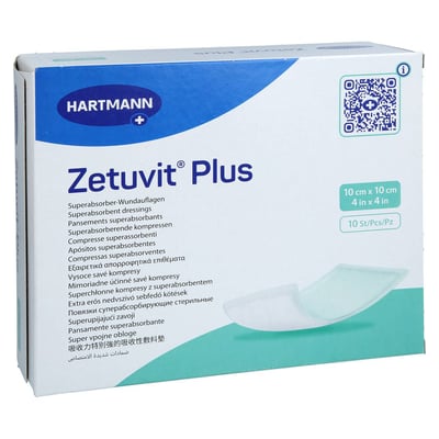 Zetuvit Plus extrastarke Saugkompr.steril 10x10 cm