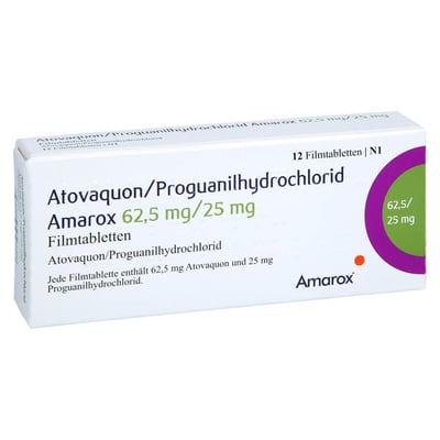 Atovaquon/Proguanilhydrochlorid Amarox 62,5 mg/25 mg Produktbild 1