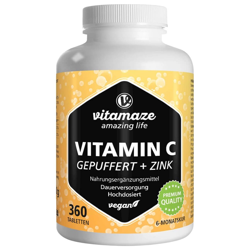 Vitamin C gepuffert 1000 mg hochdosiert + Zink
