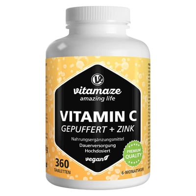 Vitamin C gepuffert 1000 mg hochdosiert + Zink
