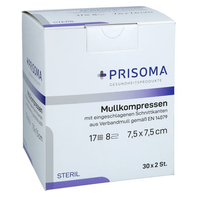 Mullkompresse Prisoma steril 7.5x7.5 cm 8-fach